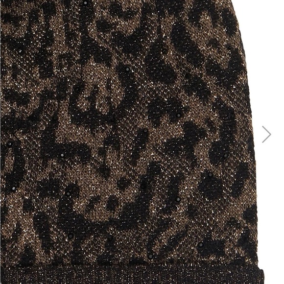 NWT Camilla Abington Palace knit metallic animal print beanie with pompom - Picture 4 of 10